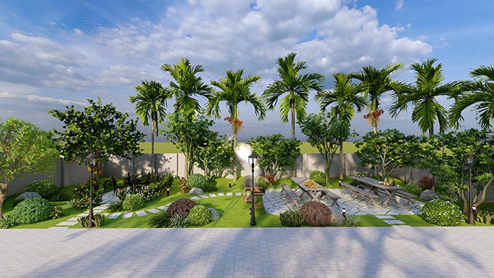 Mẫu thiết kế sân vườn cho nhà nông thôn