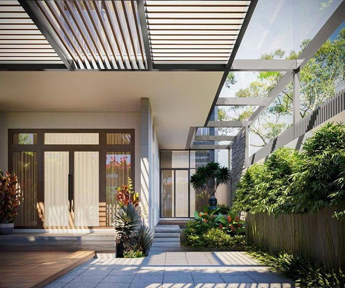 Mẫu tiểu cảnh cho nhà chữ L