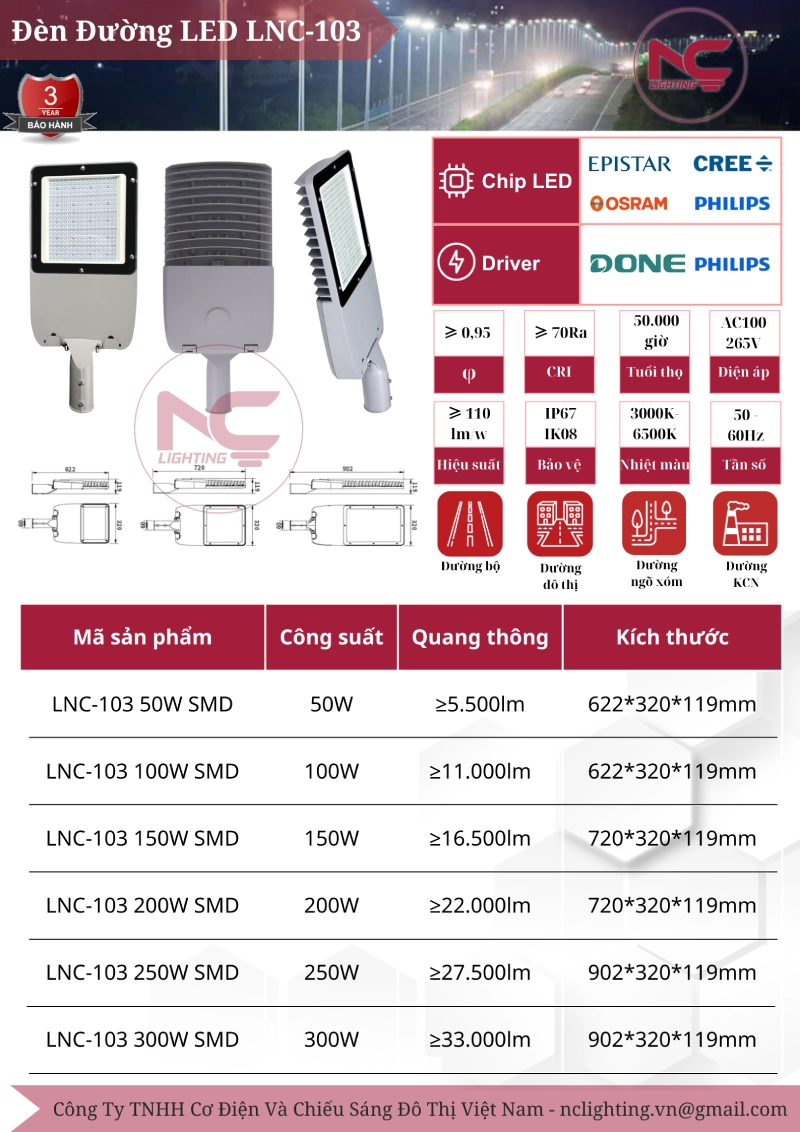 catalogue đèn đường led lnc-103 catalogue đèn đường led lnc-103