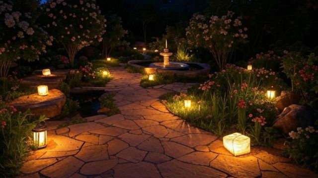 Hướng dẫn chi tiết cách trang trí đèn sân vườn tạo điểm nhấn Trang trí đèn nấm cho sân vườn
