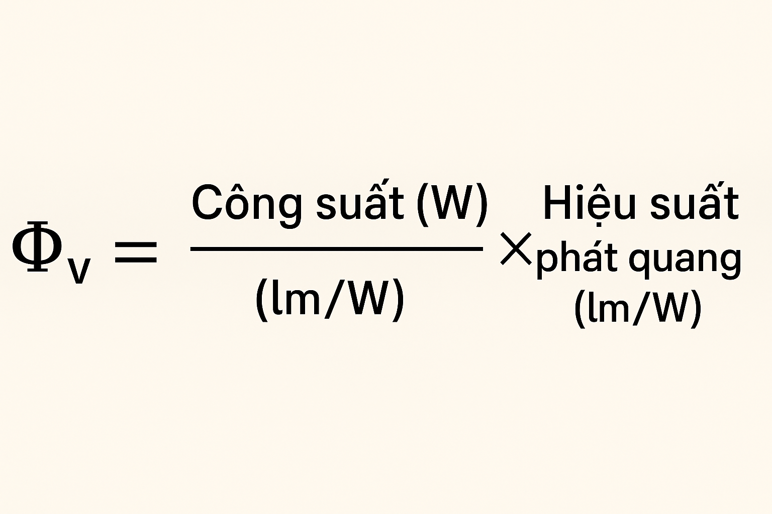 Công thức tính quang thông