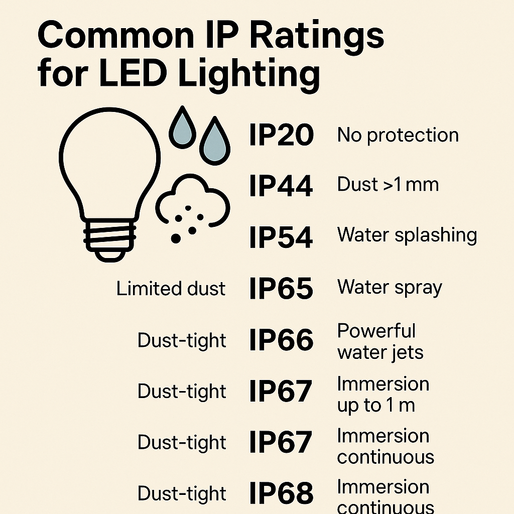 Chỉ số IP là gì? Chỉ số IP của đèn led có ý nghĩa như thế nào? Chỉ số IP thường thấy ở đèn Led
