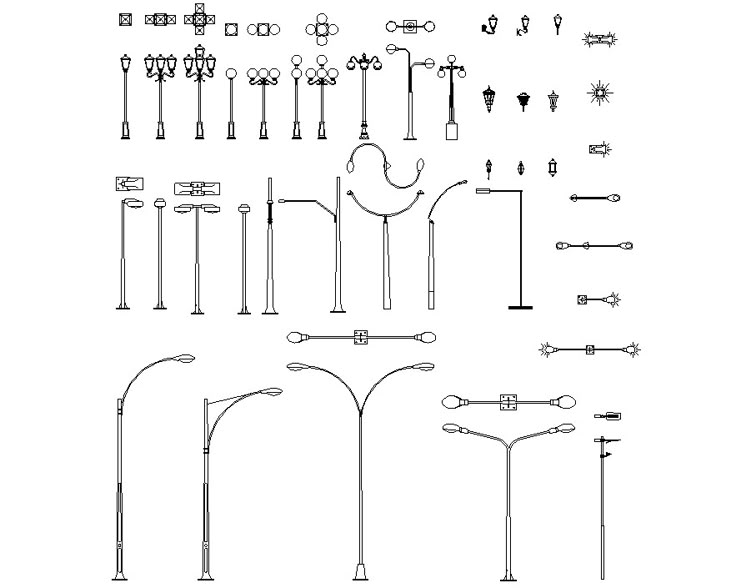 Bản vẽ cad cột đèn chiếu sáng