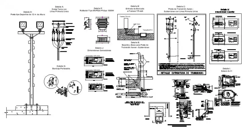File cad cột đèn đường