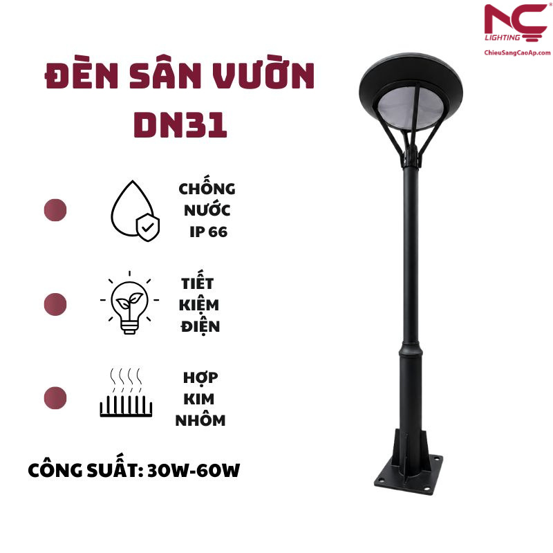 Cột đèn sân vườn DN31 Giới thiệu tổng quan cột đèn DN-31