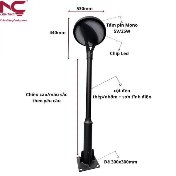 Cấu tạo cột đèn DN-32