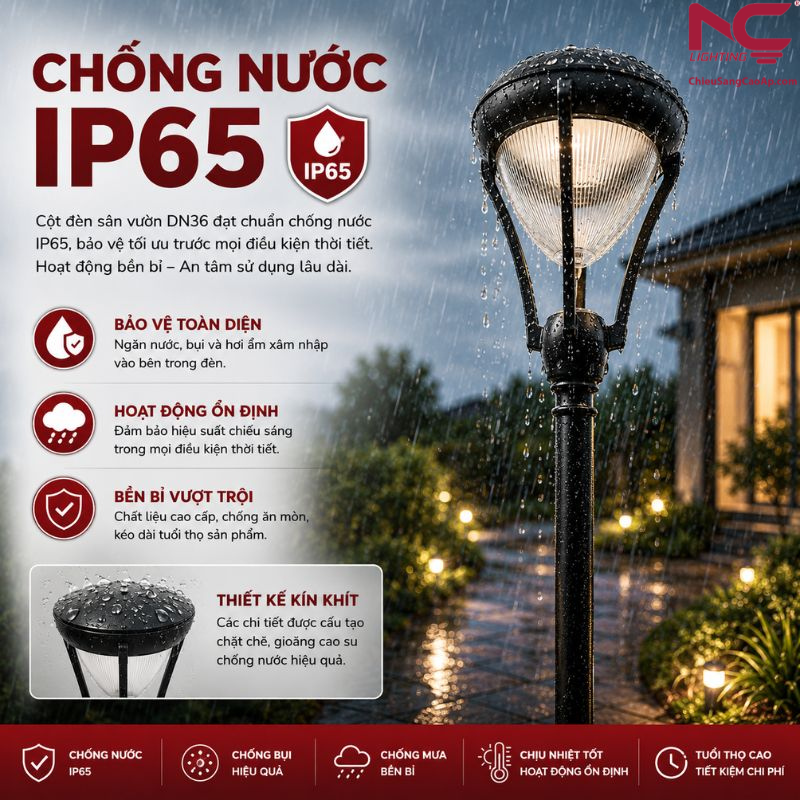Đèn có khả năng chống nước tốt