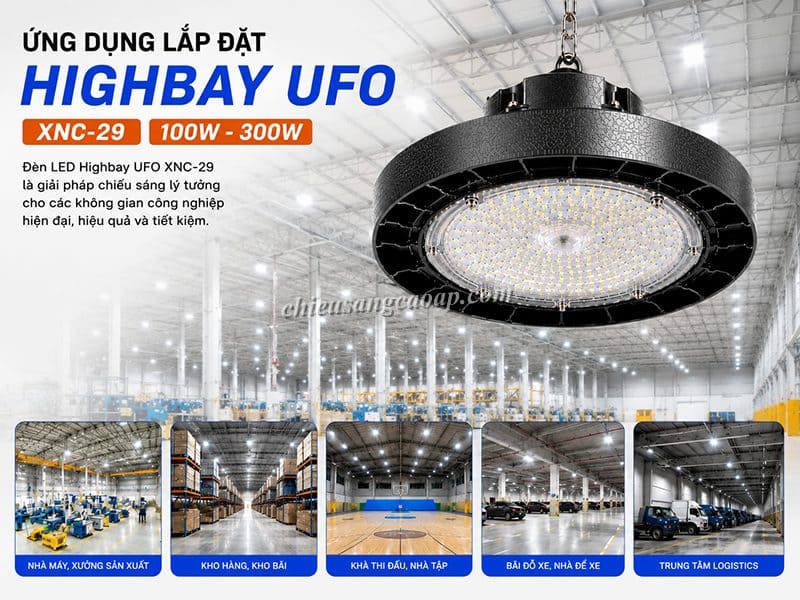 Đèn LED nhà xưởng Highbay UFO XNC-31 Ứng dụng thực tế của đèn XNC-31